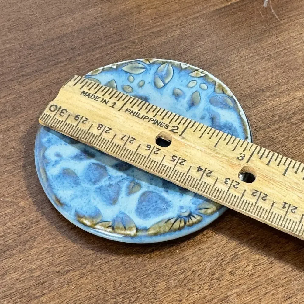 Studio Art Pottery Small Plate Butter Pat Spoon Teabag Rest 3